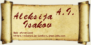 Aleksija Isakov vizit kartica